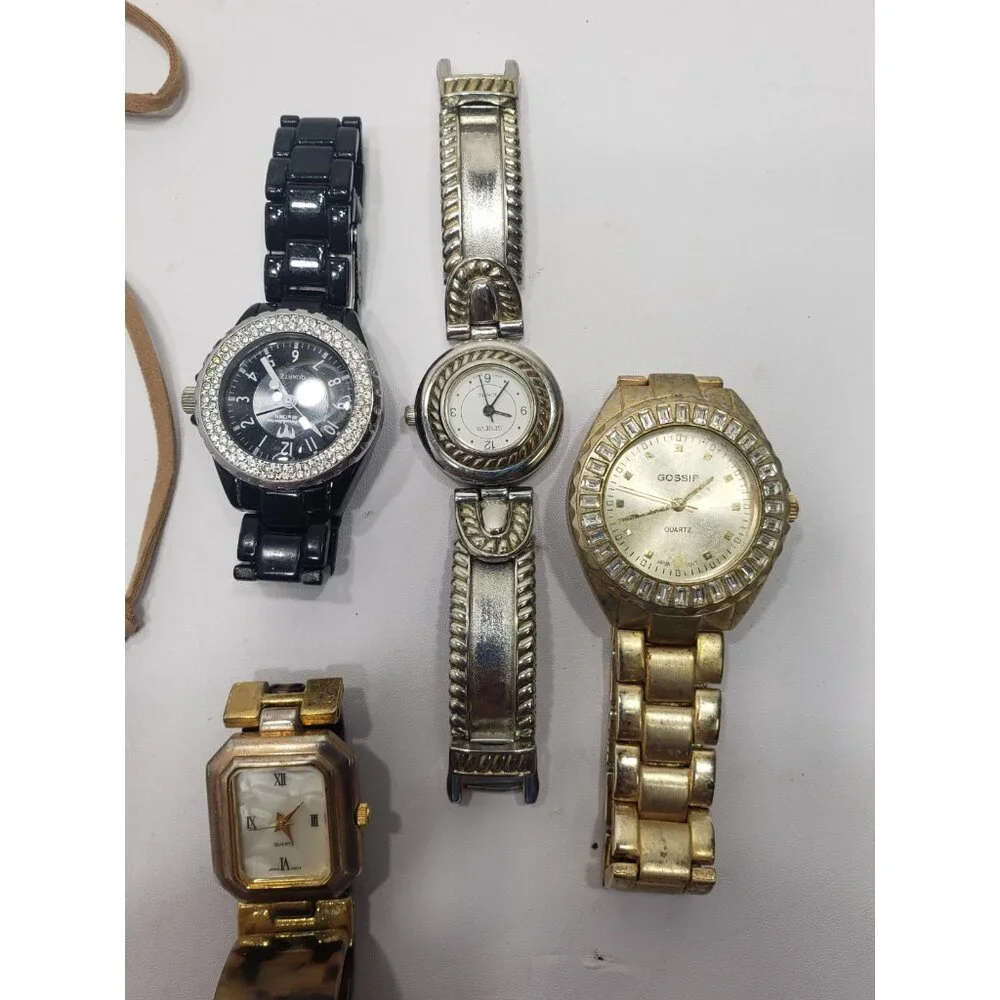 Mixed Lot Of 9 Wrist Watches 2 Tone Gossip Geneva Quartz Not Tested Used